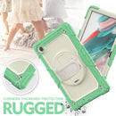 For Samsung Galaxy Tab A8 10.5 2021 X200 / X205 Silicone + PC Tablet Case(Beige + Light Green)