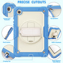 For Samsung Galaxy Tab A8 10.5 2021 X200 / X205 Silicone + PC Tablet Case(Beige + Cyan)