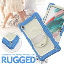 For Samsung Galaxy Tab A8 10.5 2021 X200 / X205 Silicone + PC Tablet Case(Beige + Cyan)