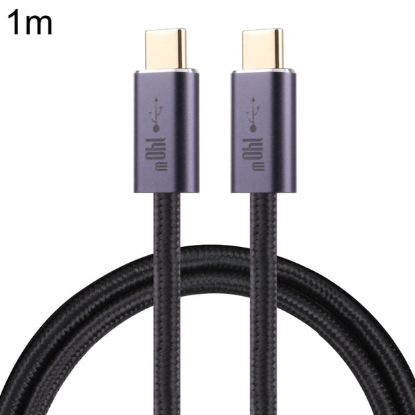 140W USB 2.0 USB-C / Type-C Male to USB-C / Type-C Male Braided Data Cable, Cable Length:1m(Black)