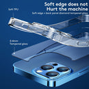 TPU + Tempered Glass Shockproof Phone Case For iPhone 13 Pro Max(Transparent)