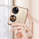 For Huawei P50 Pocket GKK Transparent TPU + Plating Phone Case(Gold)