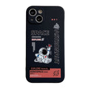 Aerospace Pattern TPU Phone Case For iPhone 11 Pro Max(Space Messenger Black)