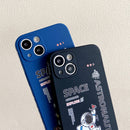 Aerospace Pattern TPU Phone Case For iPhone 11 Pro Max(Space Messenger Black)