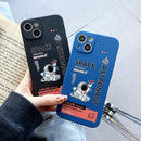 Aerospace Pattern TPU Phone Case For iPhone 11 Pro Max(Space Messenger Black)