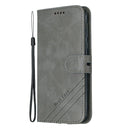 For Moto G6 Play E5 Stitching Style 2-Color Cow Texture Horizontal Flip PU Leather Case with Holder & Card Slot & Lanyard(Gray)
