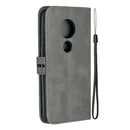 For Moto G6 Play E5 Stitching Style 2-Color Cow Texture Horizontal Flip PU Leather Case with Holder & Card Slot & Lanyard(Gray)