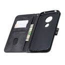 For Moto G6 Play E5 Stitching Style 2-Color Cow Texture Horizontal Flip PU Leather Case with Holder & Card Slot & Lanyard(Black)