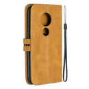 For Moto G6 Play E5 Stitching Style 2-Color Cow Texture Horizontal Flip PU Leather Case with Holder & Card Slot & Lanyard(Yellow)