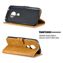 For Moto G6 Play E5 Stitching Style 2-Color Cow Texture Horizontal Flip PU Leather Case with Holder & Card Slot & Lanyard(Yellow)