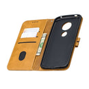 For Moto G6 Play E5 Stitching Style 2-Color Cow Texture Horizontal Flip PU Leather Case with Holder & Card Slot & Lanyard(Yellow)