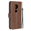 For Moto G6 Play E5 Stitching Style 2-Color Cow Texture Horizontal Flip PU Leather Case with Holder & Card Slot & Lanyard(Brown)