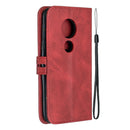 For Moto G6 Play E5 Stitching Style 2-Color Cow Texture Horizontal Flip PU Leather Case with Holder & Card Slot & Lanyard(Red)