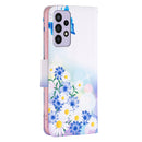 For Samsung Galaxy A73 5G Colored Drawing Pattern Leather Phone Case(Flower Butterfly)