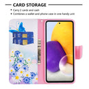 For Samsung Galaxy A73 5G Colored Drawing Pattern Leather Phone Case(Flower Butterfly)