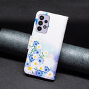 For Samsung Galaxy A73 5G Colored Drawing Pattern Leather Phone Case(Flower Butterfly)