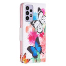 For Samsung Galaxy A73 5G Colored Drawing Pattern Leather Phone Case(Butterfly)