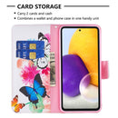 For Samsung Galaxy A73 5G Colored Drawing Pattern Leather Phone Case(Butterfly)