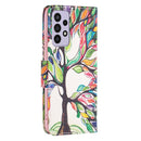 For Samsung Galaxy A73 5G Colored Drawing Pattern Leather Phone Case(Life Tree)