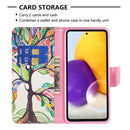 For Samsung Galaxy A73 5G Colored Drawing Pattern Leather Phone Case(Life Tree)