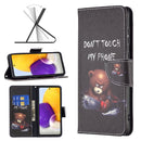 For Samsung Galaxy A73 5G Colored Drawing Pattern Leather Phone Case(Bear)