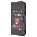 For Samsung Galaxy A73 5G Colored Drawing Pattern Leather Phone Case(Bear)