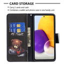 For Samsung Galaxy A73 5G Colored Drawing Pattern Leather Phone Case(Bear)
