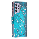 For Samsung Galaxy A73 5G Colored Drawing Pattern Leather Phone Case(Plum Blossom)