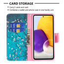 For Samsung Galaxy A73 5G Colored Drawing Pattern Leather Phone Case(Plum Blossom)