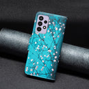For Samsung Galaxy A73 5G Colored Drawing Pattern Leather Phone Case(Plum Blossom)