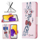 For Samsung Galaxy A73 5G Colored Drawing Pattern Leather Phone Case(Deer)