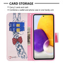 For Samsung Galaxy A73 5G Colored Drawing Pattern Leather Phone Case(Deer)
