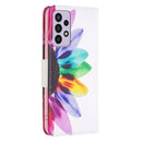 For Samsung Galaxy A73 5G Colored Drawing Pattern Leather Phone Case(Sun Flower)