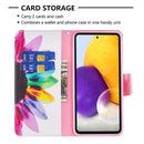 For Samsung Galaxy A73 5G Colored Drawing Pattern Leather Phone Case(Sun Flower)