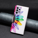 For Samsung Galaxy A73 5G Colored Drawing Pattern Leather Phone Case(Sun Flower)