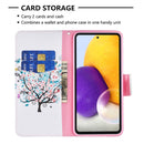 For Samsung Galaxy A73 5G Colored Drawing Pattern Leather Phone Case(Little Tree)