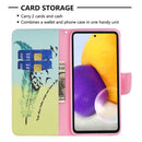 For Samsung Galaxy A73 5G Colored Drawing Pattern Leather Phone Case(Feather)