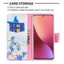 For Xiaomi 12 Colored Drawing Pattern Leather Phone Case(Flower Butterfly)