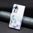 For Xiaomi 12 Colored Drawing Pattern Leather Phone Case(Flower Butterfly)