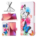 For Xiaomi 12 Colored Drawing Pattern Leather Phone Case(Butterfly)