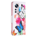 For Xiaomi 12 Colored Drawing Pattern Leather Phone Case(Butterfly)