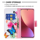 For Xiaomi 12 Colored Drawing Pattern Leather Phone Case(Butterfly)