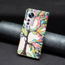 For Xiaomi 12 Colored Drawing Pattern Leather Phone Case(Life Tree)