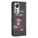 For Xiaomi 12 Colored Drawing Pattern Leather Phone Case(Bear)
