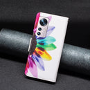 For Xiaomi 12 Colored Drawing Pattern Leather Phone Case(Sun Flower)