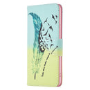 For Xiaomi 12 Colored Drawing Pattern Leather Phone Case(Feather)