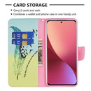For Xiaomi 12 Colored Drawing Pattern Leather Phone Case(Feather)