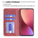 For Xiaomi 12 Prismatic Invisible Magnetic Leather Phone Case(Red)