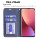 For Xiaomi 12 Prismatic Invisible Magnetic Leather Phone Case(Blue)