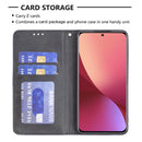 For Xiaomi 12 Prismatic Invisible Magnetic Leather Phone Case(Black)